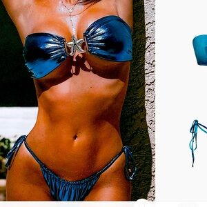 Mica Starfish Blue Strapless Bikini Brand New Size Medium